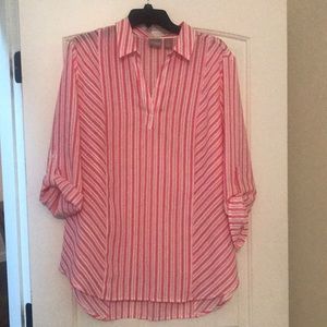 Hot pink striped Chico’s top.
